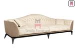 Magnificent Ruthenium Plated Restaurant Sofa Set Leather Couch For Hotel Lobby