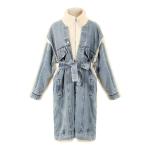 Waterproof Fashion Denim Lambswool Quilting Coat 2020 Winter Lambswool Loose