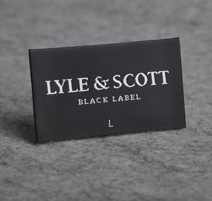 Straight Cut End Fold Black Woven Fabric Labels Neck Main Label Sew On Iron On