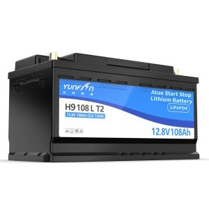 Wholesale H9 12V 108Ah Automotive Start Stop Lithium Battery CCA 1360A High Rate LiFePo4 Car Starting Battery from china suppliers