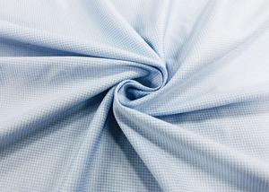 Wholesale 100% Polyester Shirt Fabric Warp Knitting Plain For Worker Blue Checks from china suppliers