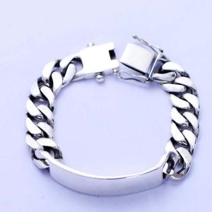 Wholesale Men Heavy Sterling Silver Chunky Chain Link ID Bracelet (056607) from china suppliers
