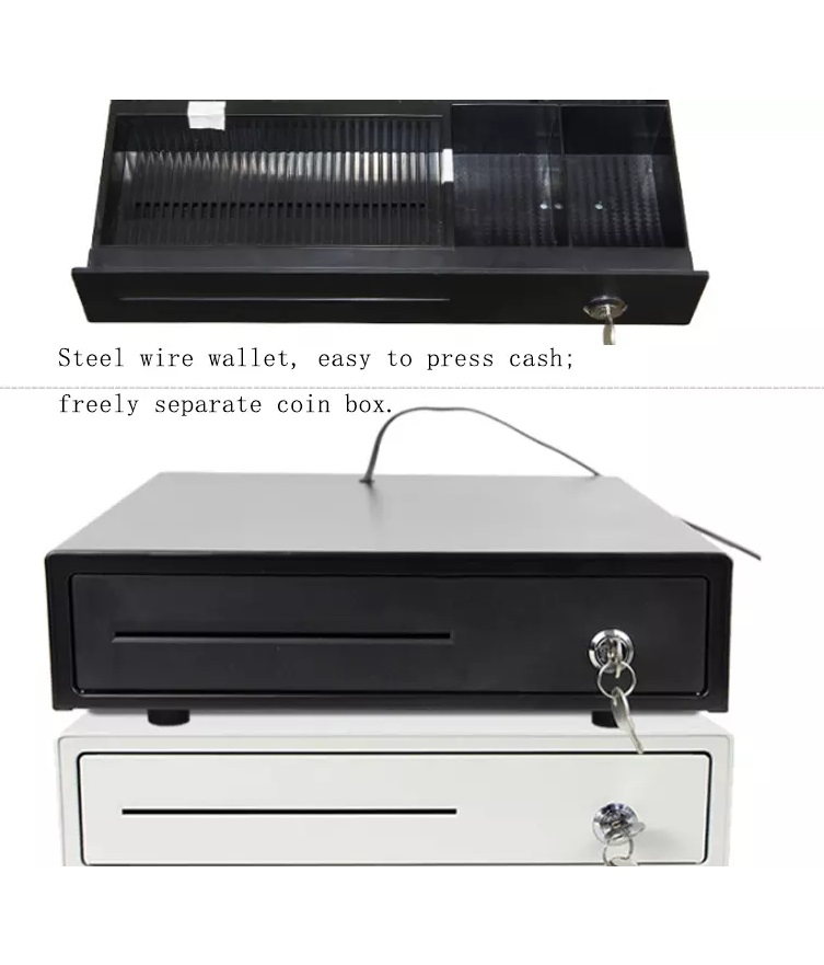 Checkout Cash Box with Optional Bank Notes Support and Different Size in Black/White Color