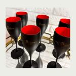 Party Plastic Champagne Flutes Moet Chandon Glass Wine Drinkware Black Red 2