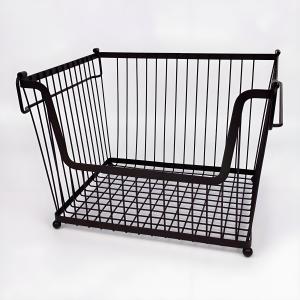 Wholesale Black Wire Mesh Baskets Pantry Storage Metal Wire Fruit Basket from china suppliers