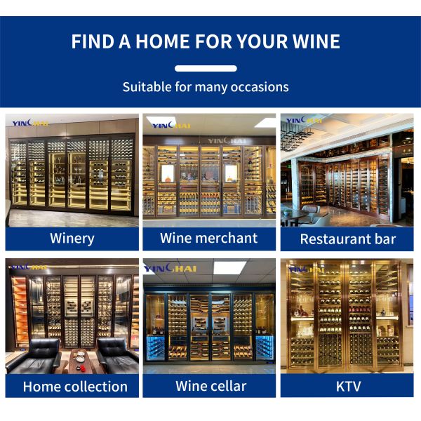 Oem Freestanding Double Door Wine Fridge Climate Controlled Wine Cabinet