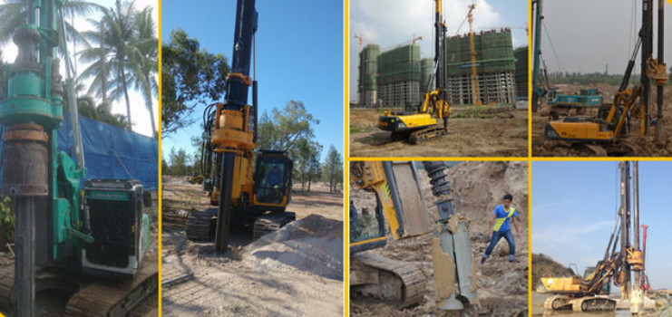 Bored Piling Machine , 80 kN.m Torque CFA Hydraulic Rotary Pile Foundation Equipment