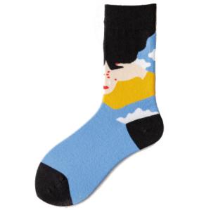 Wholesale Custom Seamless Plain Knit Happy Colored Cotton Crew Socks Men from china suppliers