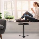 H21.65 Inch ABS Top Side Round Coffee Bedside Table For Livingroom