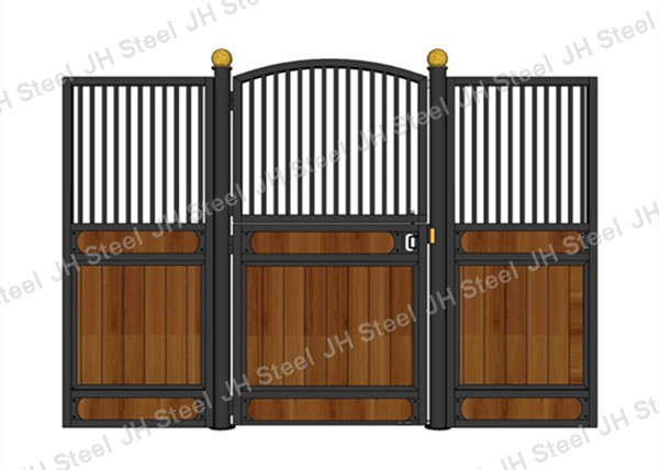 Mobile Swing Door 14ft Horse Stall Fronts Black Powder Coating