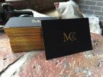 Luxury Uncoated Paper Card Hot Stamp Gold Foil Business Card Black And White