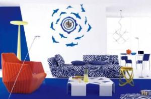 Wholesale Fish Decoration Vinyl Designer Wall Sticker Clocks 10A001 from china suppliers