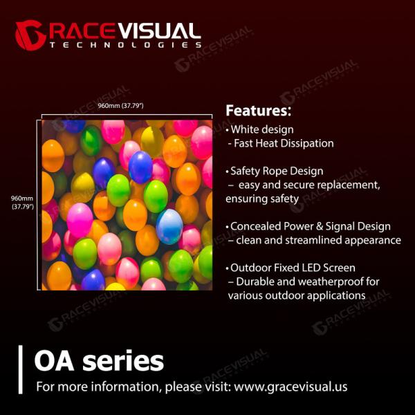 OA Series Outdoor LED Advertising Display – White Aluminum Cabinet, Front & Rear