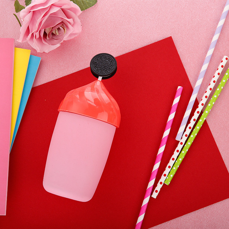 300ml Cute Glass Water Bottle With Silicone Protective Sleeve For Children Drinking