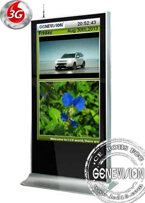 65inch big LCD kiosk digital signage with 4G, Android remote control advertising stand with WIFI