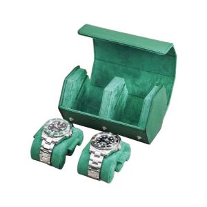 Wholesale Luxury Ravel Watch Box Crazy Horse Leather 2 Slot Watch Case Travel Roll For Wrist Watch from china suppliers