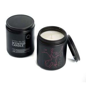 Wholesale Custom Private Label Glass Jar Scented Candle Luxury Aromatherapy Spiritual Healing Matte Black Soy Wax from china suppliers