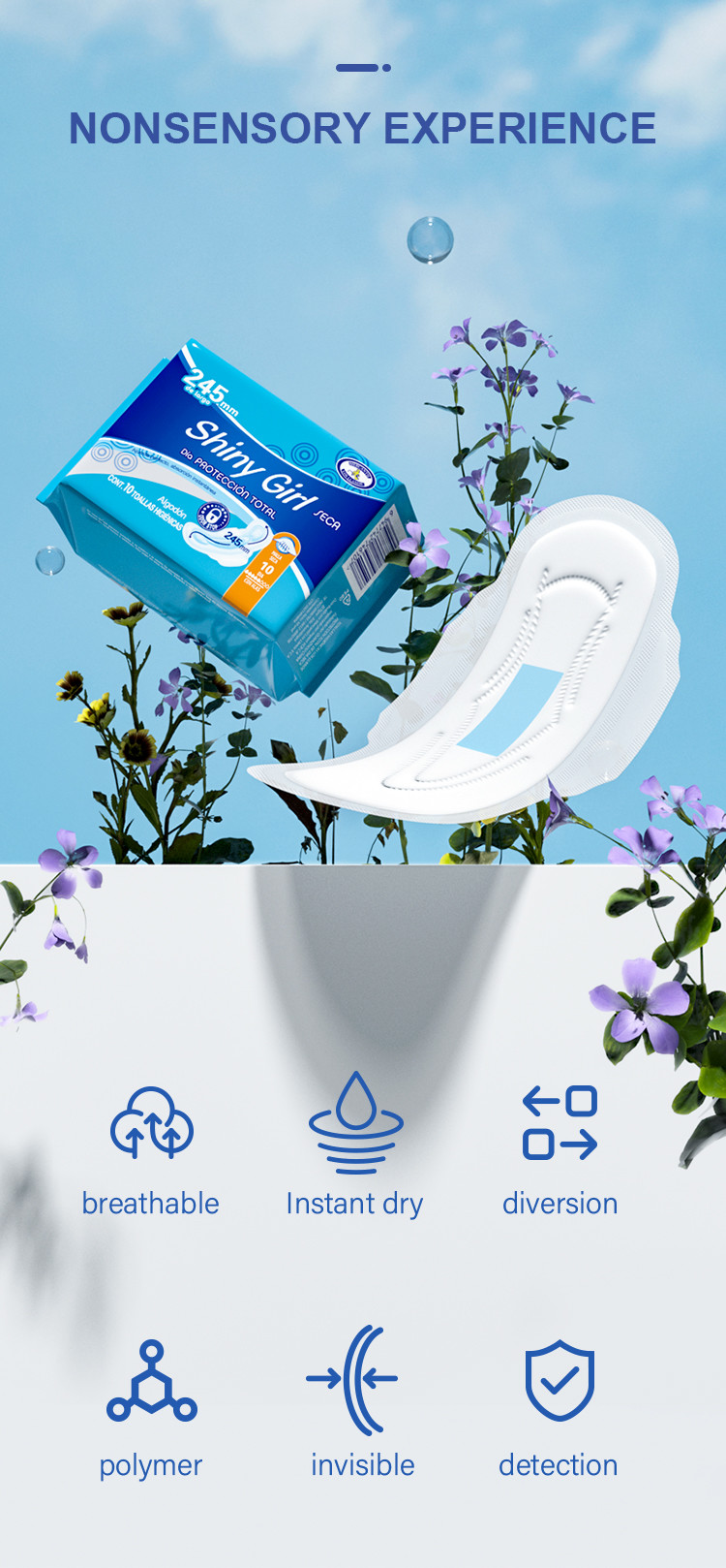 OEM High Absorbent Cotton Soft Comfortable Disposable Sanitary Napkin And Blood Absorbent Pads For Girls
