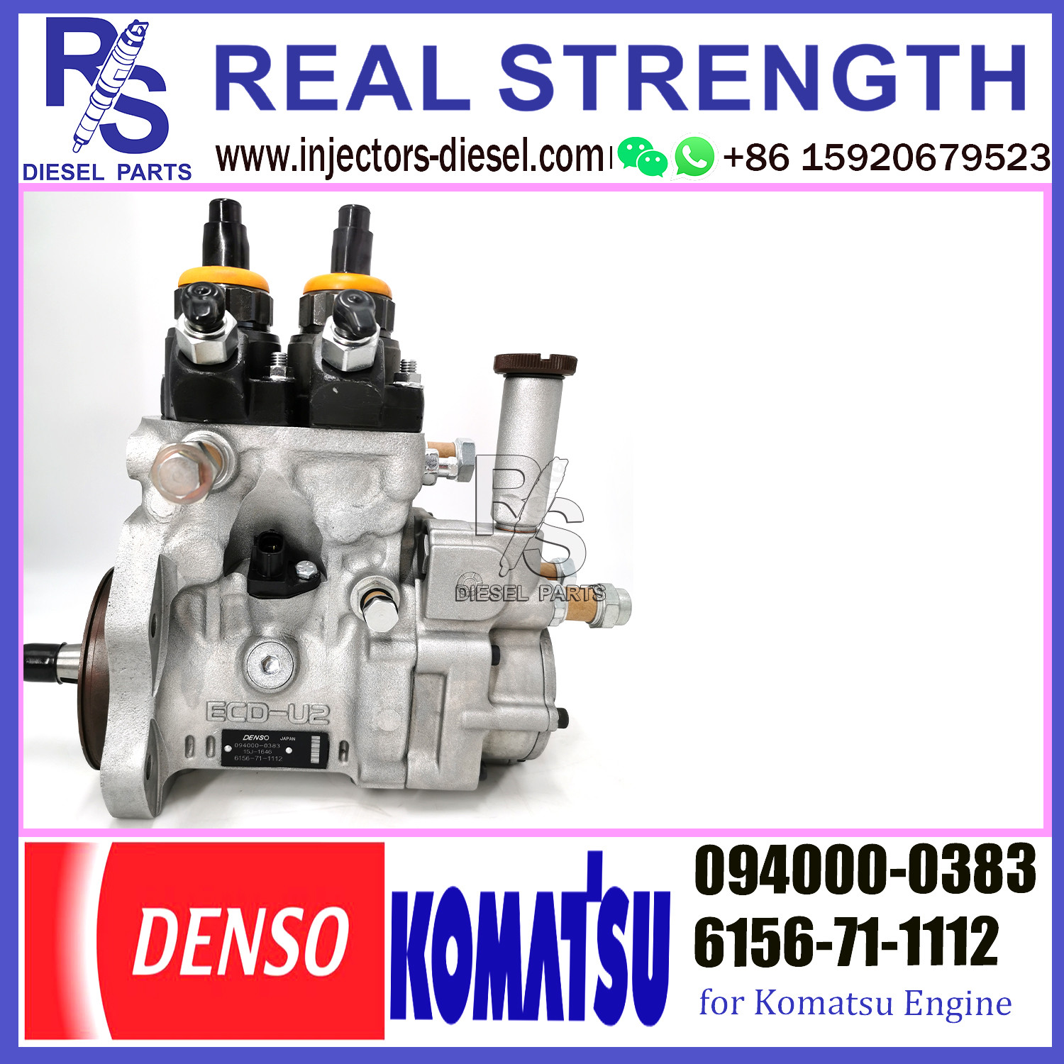 DENSO pump 094000-0383 Diesel Engine Fuel Pump 094000-0383 For Komatsu 6156-71-1112 6156-71-1111 6156-71-1110