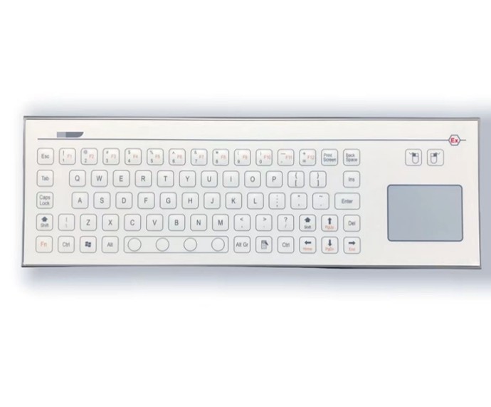 IP67 71 Keys Industrial Membrane Laptop Keyboard integrate TouchPad USB SUPER-SLIM Front Panel Mounted -40℃