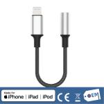MFi Certified Lightning to 3.5 mm Headphone Jack Adapter, nylon braided, metal