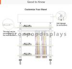 4 Caster Clothing Store Fixtures Double Sided Wood Shelves Slatwall Clothing