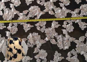 Wholesale Fashion Chenille Embroidered Lace Fabric , Polyester Mesh Fabric For Dresses from china suppliers