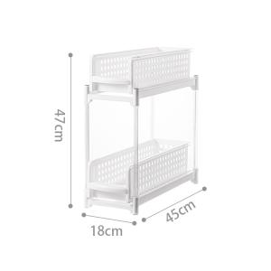 Wholesale Double Tiers Plastic Pantry Shelves PP Shelf Plastic Kitchen Rack from china suppliers