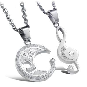 Wholesale New Fashion Tagor Jewelry 316L Stainless Steel couple Pendant Necklace TYGN330 from china suppliers