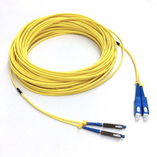 Low Insertion Loss Fibre Optic Patch Cable MU SM DX 2.0mm G657A1 LSZH Yellow Color