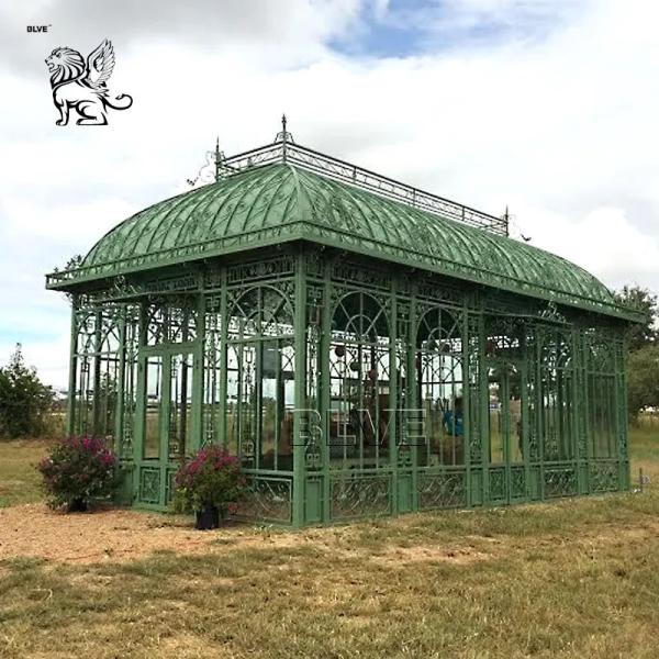 Wrought Iron Sunroom Metal Iron Gazebo Light Green House Wedding Decorative