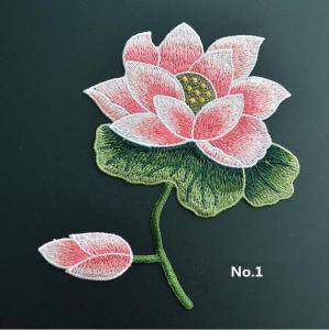 Wholesale Large Embroidered Flower Patches , Sew On Embroidered Appliques On Lace Fabric from china suppliers