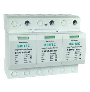 Wholesale BRPV3-1000 T1 50ka DC 1000V 12.5ka Pv Surge Arrester Solar Surge Protection Device T1 T2 Dc Photovoltaic SPDs from china suppliers