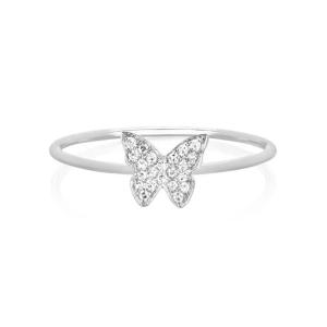 Wholesale OEM 925 Sterling Silver Butterfly Ring Rhodium Plated US Size 4-10 from china suppliers