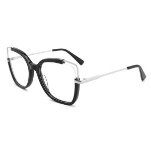 Wholesale Unique Cat Eye Metal And Acetate Glasses Flexible With Clear Lenses from china suppliers