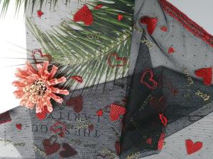 Wholesale Red Tulle Mesh Eco Friendly 49 Inch Colored Embroidery Fabric from china suppliers