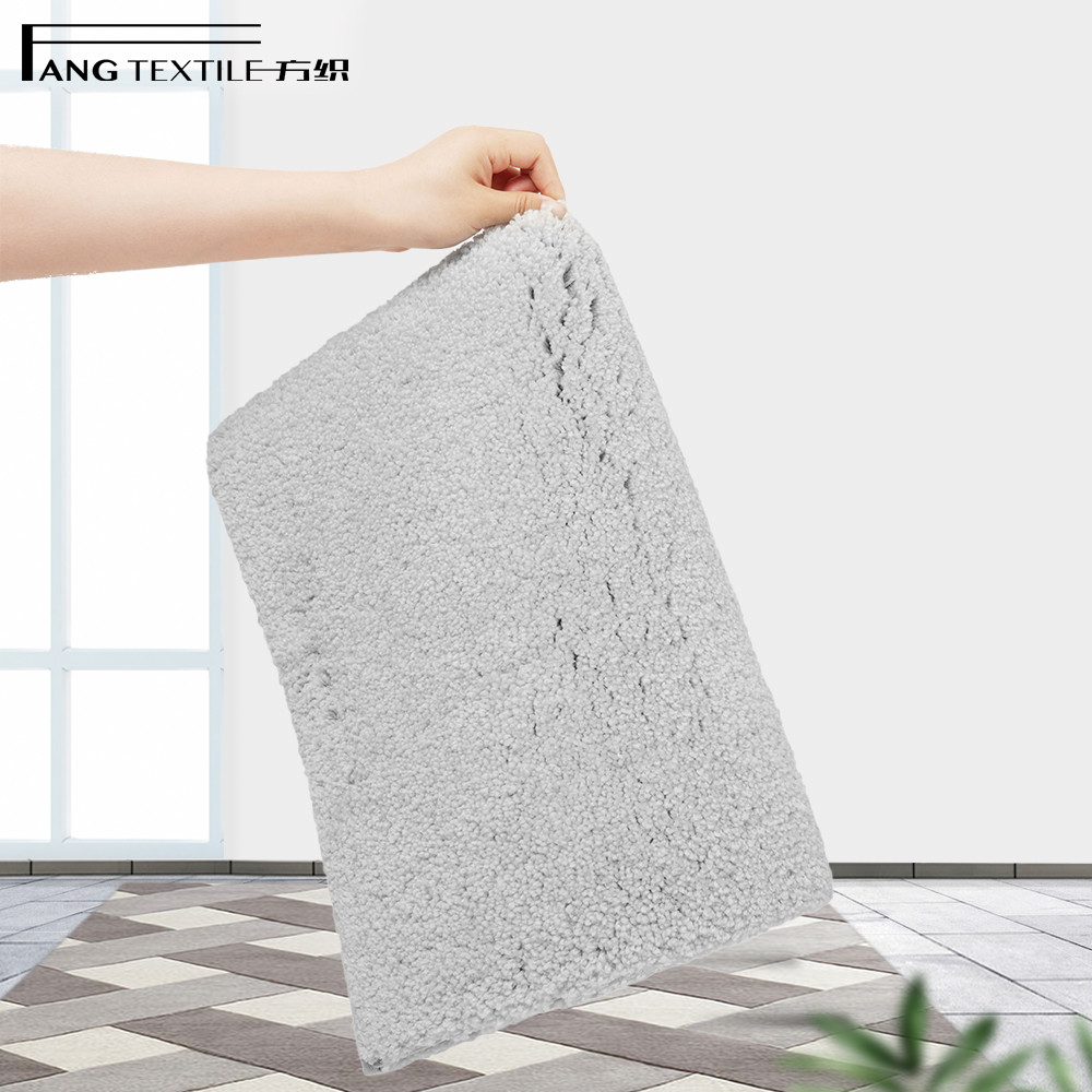 Velvety Rectangular Shower Tufted Bath Mat Fast Drying