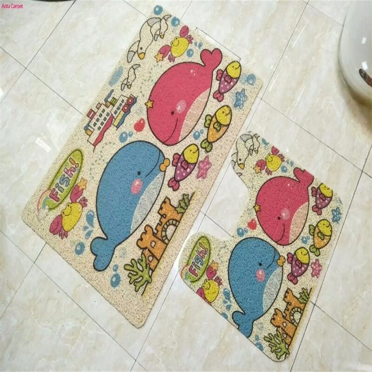 Cartoon Coir Entrance Matting , Non Slip Bathroom Mats Eco - Friendly