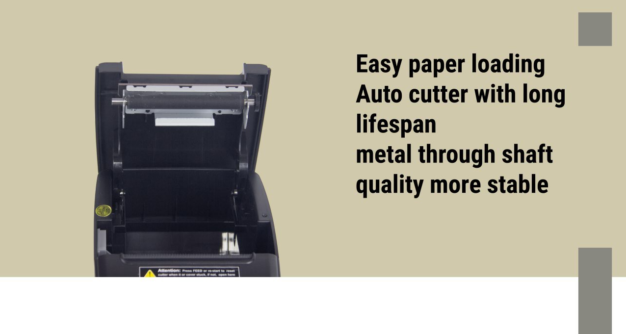 T80C Printer 80mm Width Sleek Light weight Printing Accepts POS System and Cash Drawer