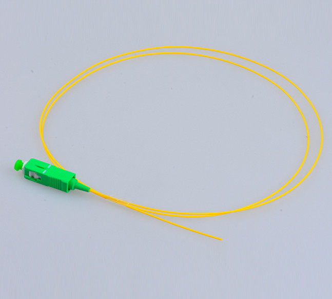 RoHS,ISO White cable LC SM Fiber Optic Pigtail with heat shrinkable tube