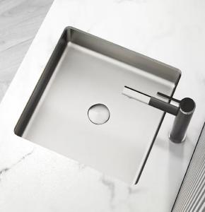 Wholesale Brushed SUS304 Square Vessel Sink , Undermount Bathroom Basin Sinks from china suppliers