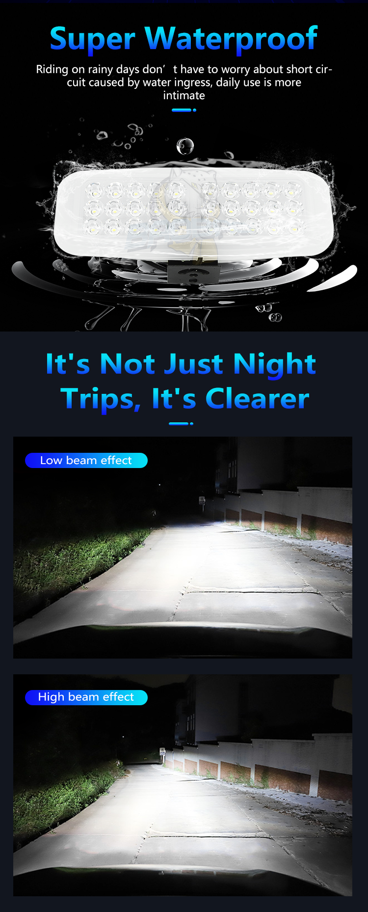 plastic 30 Beam Mutiple Color Flash Lamp Universal LED For All Motorcycle