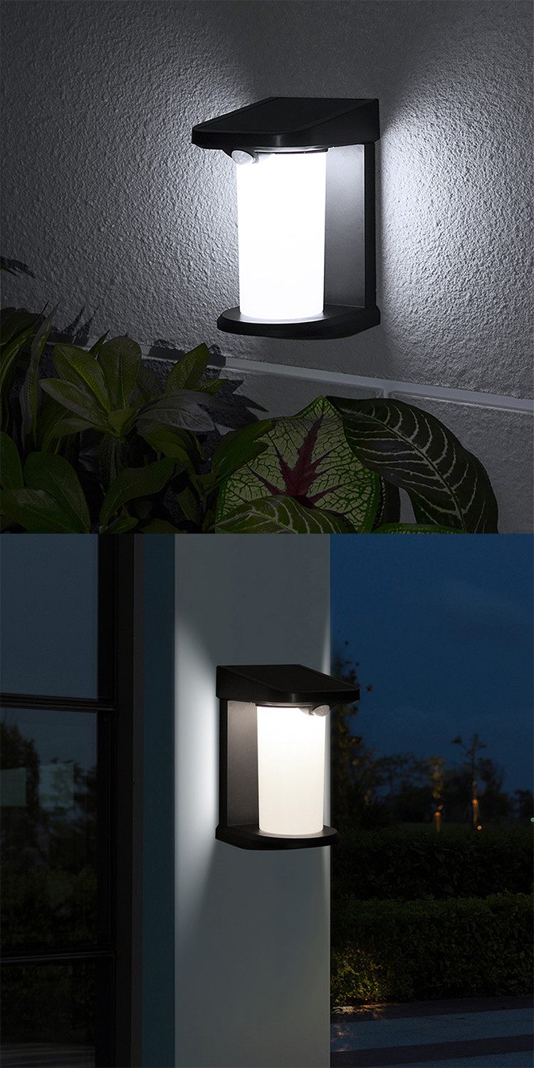 ABS Solar Wall Light With Polycrystalline Silicon Solar Panels /5V 1.1W High Quality Modern Waterproof Garden Pathway