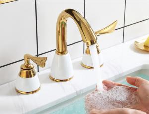 Wholesale Antifouling Ceramic Valve Bathroom Wash Basin Faucet Mixer Taps from china suppliers