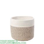 storage Basket Decorative Rope Basket Wooden Bead Decoration For Blankets,Toys