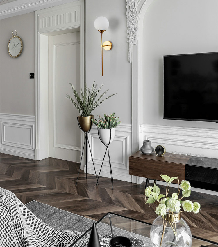 Rose Gold Color glass ball wall sconce for Corridor Living room Studio Bedroom ( WH-OR-07）