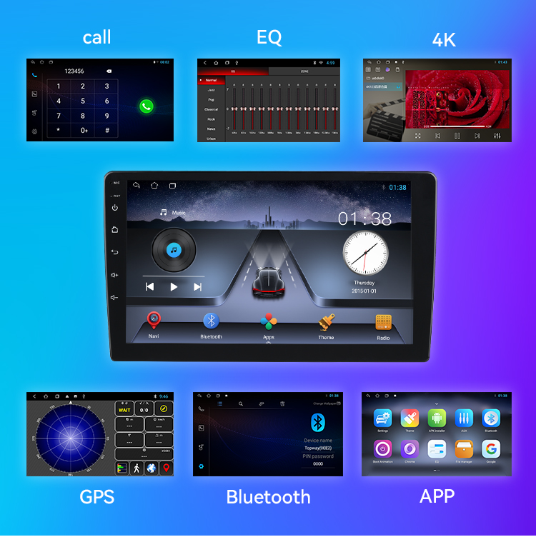 2 Din Universal Car Player 9 Inch TS7 Touch Screen Radio Car WIFI 1+32GB
