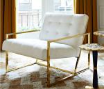 Hot sale Gold Stainless Steel Leisure Single Sofa Chair for Living Room