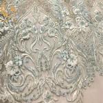 Elegant Bridal Dress 3D Embroidery Lace Fabric By The Yard Handmade