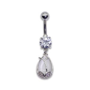 Wholesale Water Drop Crystals 316 Stainless Steel Belly Button Rings Jewelry 10mm from china suppliers